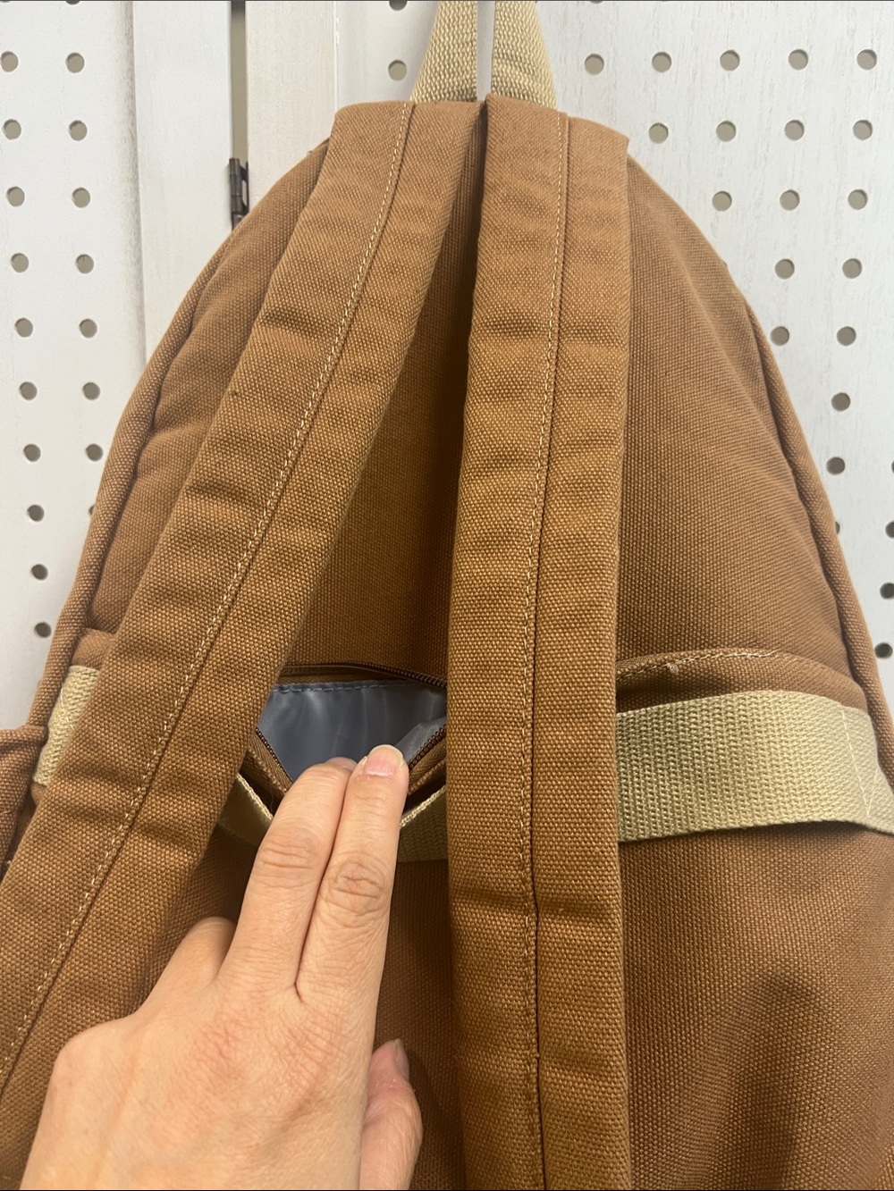 Brown Canvas Backpack - Casual Everyday Bag - Picture 5 of 7